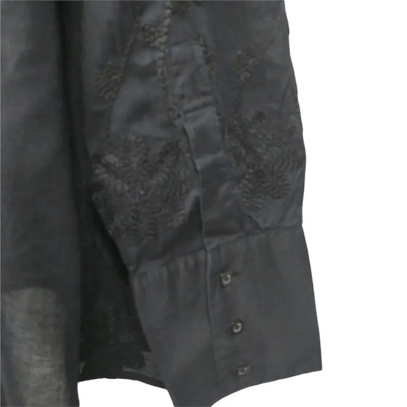 Addition Elle Blouse, Black Embroidered Flowers 16 - Picture 7 of 7